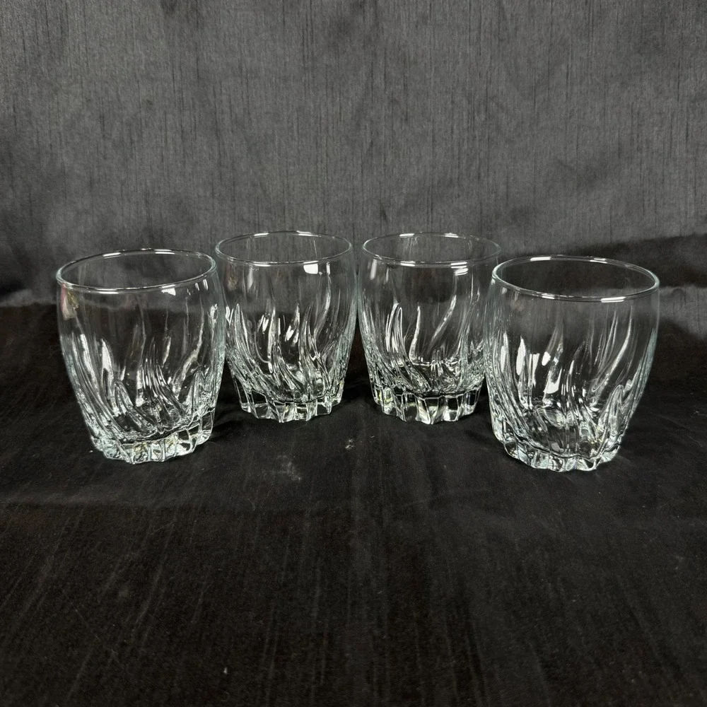 Mikasa Flame D'Amore 10oz Double Old Fashioned Barware Set of 4 Glasses Discont.